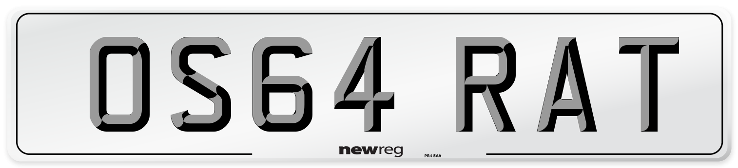 OS64 RAT Number Plate from New Reg